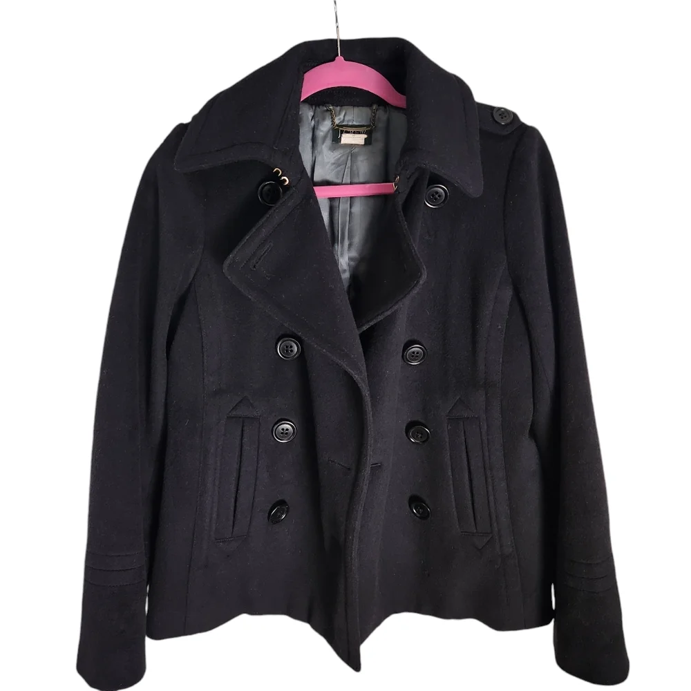 J. Crew black 100% wool peacoat size S - Picture 7 of 10